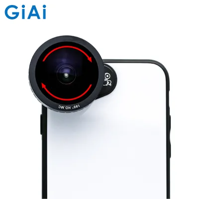 GiAi New Arrival 185 Degree Fisheye Lens Photographer Phone Lens Equivalent Focal Length 12mm Mobile Phone External Lens