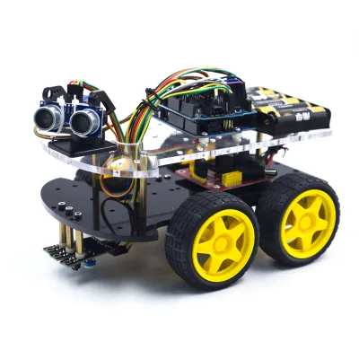 KUONGSHUN OEM Stem Education 4WD R3 Robot Car Chassis Kits 170 Point Mini Breadboard DIY Coding DIY Kit Robots for Arduino UNO