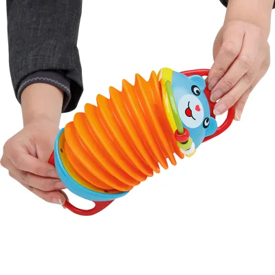Cross Border Hot Sale Toddler Sensory Baby Infant Accompanying Soothing Music Bear Accordion Touch Toy