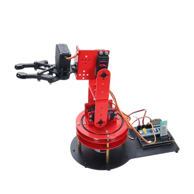 Tscinbuny 4-Axis Metal Robotic Arm Kit with Light Dual Control App & Gesture Control STEM Learning for Students