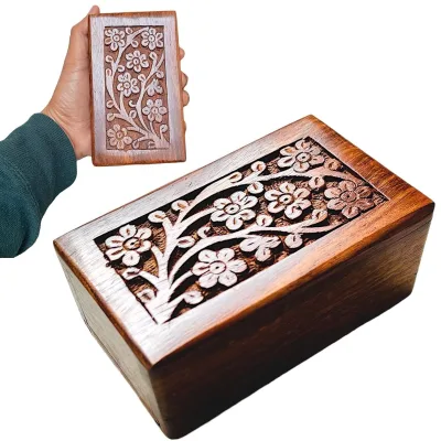 Wooden Urn for Human Ashes-Sustainable Classic Design Multifunction 2-Layer Funeral Memorial Box for Adults  Load Capacity