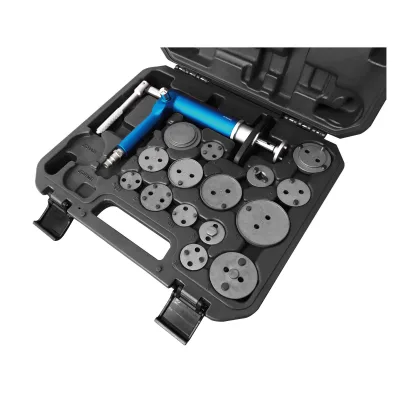 Cosda Air Powered Brake Caliper Piston Compressor Tool Set 16 Adapters S45C Aluminum CE ISO Certified Vehicle Maintenance