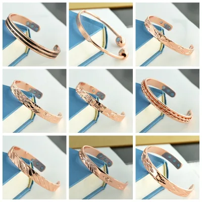 Open Magnetic Cuff Bangle Bracelets Hot Sale Various Styles Pure Copper Magnetic Bracelet for Teens Girlfriend