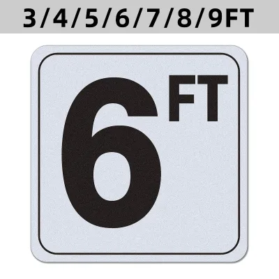 Custom 6 FT Adhesive Swimming Pool Depth Marker Sticker Anti-Slip Vinyl Markers
