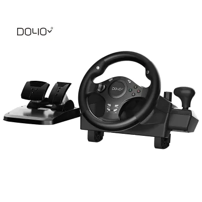 Factory Price 270 Degree Racing Steering Wheel with Vibration Motor for PC Driving Wheel and Linear Pedals for PC