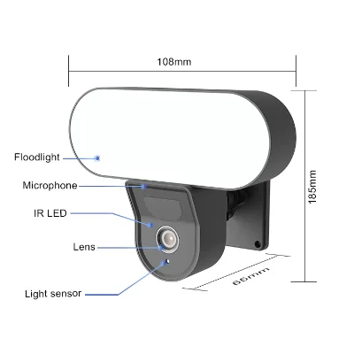 Tuya Smart Home Outdoor Waterproof Motion PIR Sensor Lamp 1080P Wifi Wireless IP Security WiFi Courtyard Wall Light LED Camera
