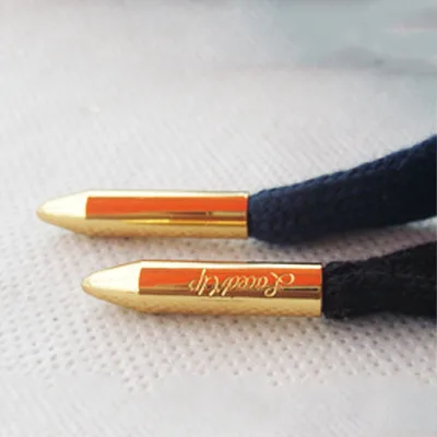 Custom Engraved logo Shoelace End Tips Strings Metal Bullet Aglet for Shoes Decoration