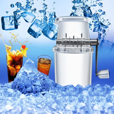 Syh461 Hand Crank Ice Crusher Manual Ice Shaver and Snow Cone Machine Mini Portable Slushies Ice Crusher and Shaved Machine