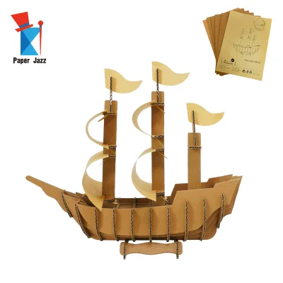 Kids Intellectual Challenge 3D Sailboat Jigsaw Puzzles Toy Cognition Assembling House Puzzle Game