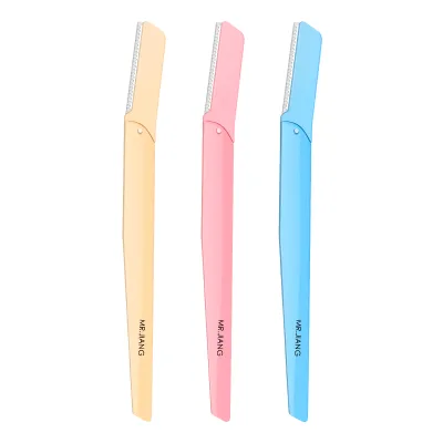 Stainless Steel Eyebrow Shaver Plastic Handle Facial Razors for Precise Eyebrow Shaping & Hair Removal