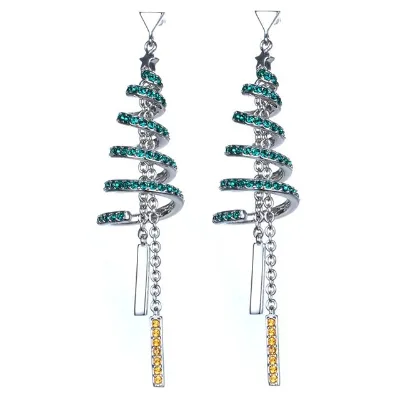 Dainty Vintage 925 Sterling Silver Women's Earrings Gold Plated Long Hoop and Drop Design