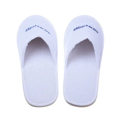Coral Fleece EVA Sole Hotel Slipper with Embroidery logo