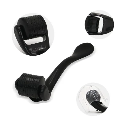 540 Needles Black Beard Roller 0.5mm Hair Beard Growth Roller Hot Derma Roller for Men