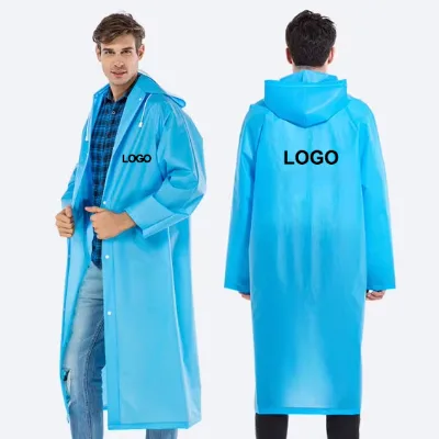 Promotional Gift Business Logo Printing Lightweight EVA Rain Jacket for Tourism Amusement Park & Events