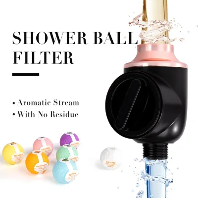 Natural Organic Essential Oil Aromatherapy Shower Bath Fizzies Magnesium Bath Bombs Shower Ball Filter