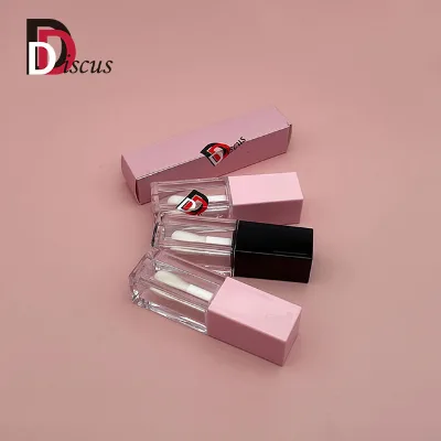 Custom Color 5ml Luxury Square Shape Lip Gloss Lipstick Clear Tube Empty Cosmetic Containers Plastic Tube with Personal Logo