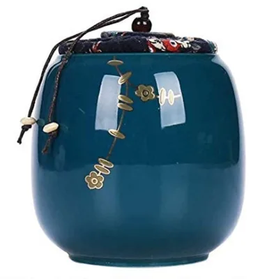 Creative Tea Jar Coffee Storage Jar Vintage Handmade Hand Painted Ceramic Food Storage Canister Home Sealed Cans Cookie Jar