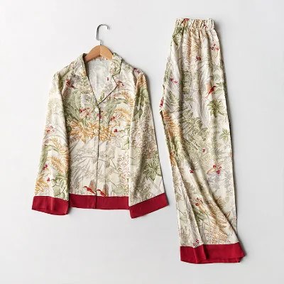 Wholesale Women Plus Size Thermal Breathable Spring Nightgown Custom Sleepwear Viscose Woven Pajama Set