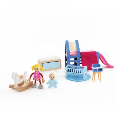 Dollhouse Miniature Furniture Baby's Room Toy Factory Direct Wholesale Wooden BSCI Unisex Customization Doll House Furniture