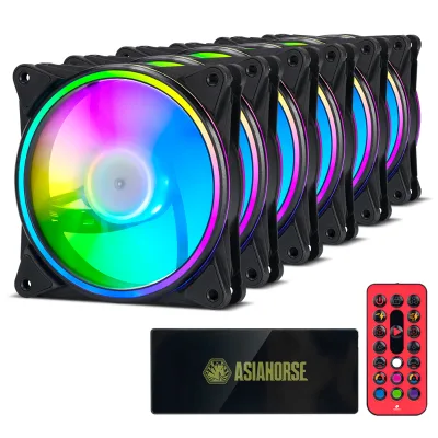 Half Price Sale 6 Set Computer Case 120mm ARGB Cooling Fans 4Pin PC Case Air Cooling Cooler Quiet Blade Fans