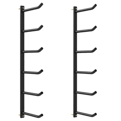 JH-Mech Wall Mount 6 Tiers Yoga Mat Storage Rack Shelves Heavy Duty Wall Hanging Yoga Mat Storage Rack