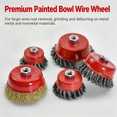 2026 New Industrial Wire Wheel Brush Crimped Steel Wire Cup Brush Angle Grinder Metal Rust Removal Paint Stripping Deburring