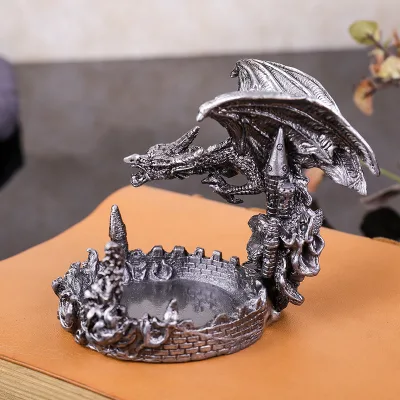 Creative Cool Ashtray Antique Silver Dragon Ashtray Cigar