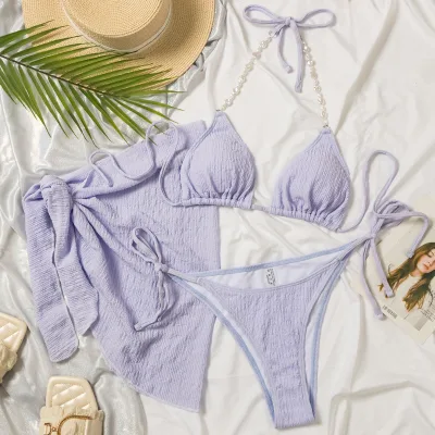 Special Pleated Fabric Swimwear