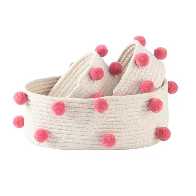 Eco-friendly Collapsible Plants Cotton Rope Woven Basket Potted Custom Basket Laundry Basket