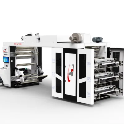 6 Color Cheap Flexo Printing Press Flexographic Printer with Metal Anilox Roller Rubber Roller