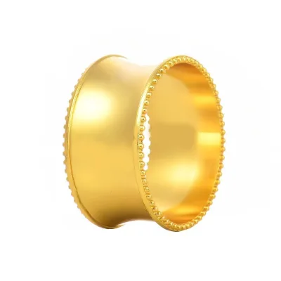 Wholesale Luxury Napkin Holder Bead Gold Napkin Ring Iron Metal Table Decoration for Weddings