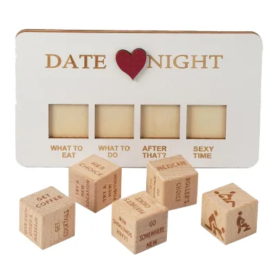 Date Night Dice Take Out Dice For Couples Portable Couple Wooden Dice Kit For Adults Women Men Husband Girlfriend Boyfriend Ch