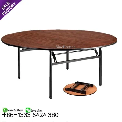 Foshan Furniture Outdoor Party Restaurant Table Round Wooden Banquet Table for Events Weddings