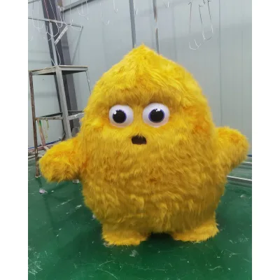 Cartoon Paradise Series Outdoor Decoration Reliability Structural Glass Crafts with Plush Sculpture Doll