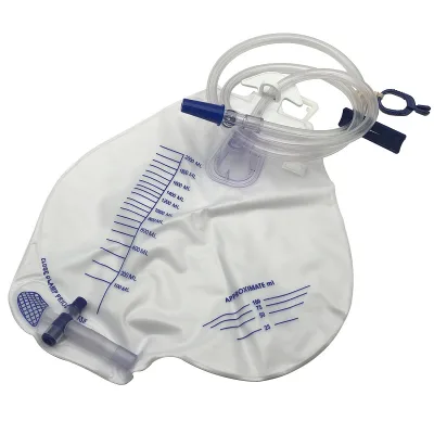 Hospital Disposable PVC Urine Drainage Bag with T Valve 2000ml Capacity Anti-Reflux Valve 90/120cm Tube CE Certified
