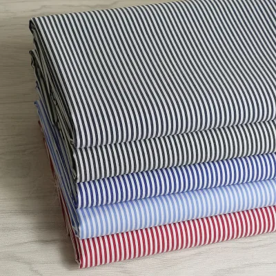 cotton spandex NC Stripe ribbed Woven Brocade Fabric 40S Yarn-dyed Shirt Fashion Apparel retail small quantity