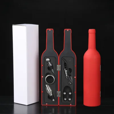 FEI TSWEI Red Wine Utensil Set with Bottle Opener 5-Piece Stainless Steel Tool Box Durable Portable Modern Minimalist Design