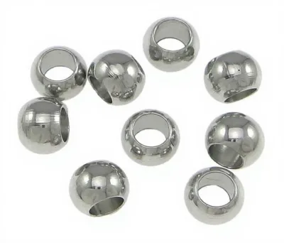 Hot Sale Machine Polishing 5mm Drum Stainless Steel Jewelry Beads Plated Hole:Approx 3mm 1000PCs/Bag 705012