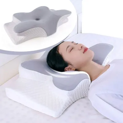 Memory Foam Pillows Butterfly Shaped Relaxing Cervical Slow Rebound Neck Pillow Pain Relief Sleeping Orthopedic Pillow Bedding
