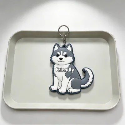 Laser Engraved 2d Pvc Custom Logo Keychain Accessory Rubber Chain Manufacture Wholesale Key Tag