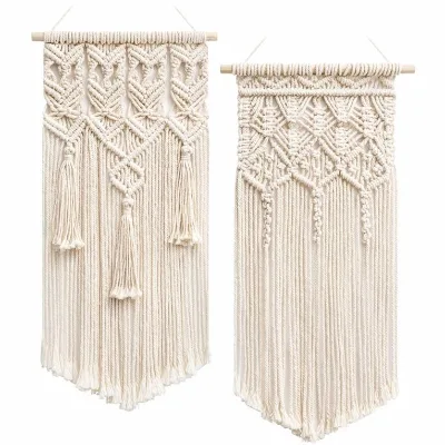 Macrame Plant Hanger With Shelf Forest Home Decor Bedroom Accessory Accessories Bedrooms Wall Hanging Green Felt Decoration