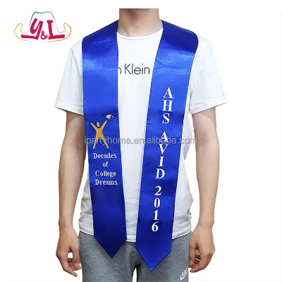 Stage Decorations Graduation Satin Sash With Royalblue Color