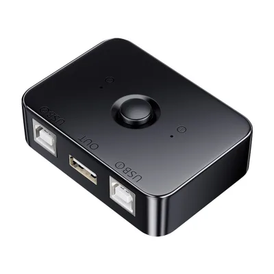 USB 2.0 Printer Sharing Switch Box Switch Adapter 2 Port with LED