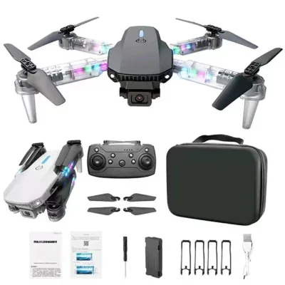 with lights E88 remote control drone professional high definition camera drone foldable headless mode quadcopter toy remote Dro