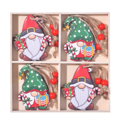Christmas Gingerbread Man Faceless Old Man Pendant Christmas Wooden Pendant Christmas Tree Small Decoration Christmas Ornaments