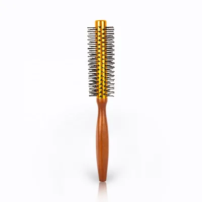 Best Selling Retail Items Barber Accessories Wooden Cheap Round Aluminum Tube Hair Brush on Promotion