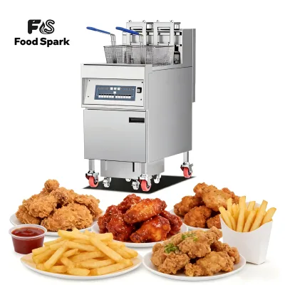 CE Automatic Lifting Belt Oil Filter System Large Capacity Industrial Fryer French Fries Chips Fried Chicken Deep Fryers Machine