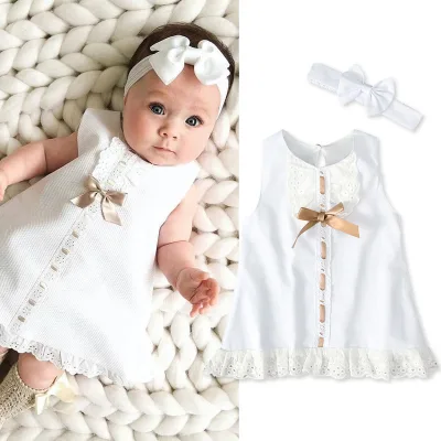 Summer Sleeveless Bowknot 2pcs Baby Dress for Girls Designs