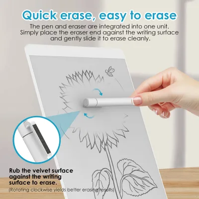 Zero Consumable Microcapsule Whiteboard 8.5 Inch Reusable Writing Tablet with Magnetic Pen and Hole Eraser for Ages 8 Years up