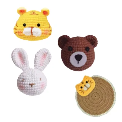 New Handmade Multi-Material Crochet Kit Animal Toys & Coaster 11 Styles for Home Christmas Decoration Gift